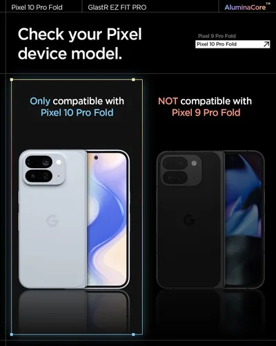 Miniatura 2 de Spigen AluminaCore - Protector de pantalla de vidrio templado [Glas.tR EZ Fit Pro] diseñado para Pixel 10 Pro Fold [2 Pack] Dureza 9H+, durabilidad