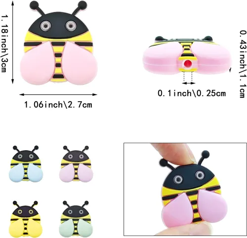 Miniatura 2 de Paquete de 10 tapones de aguja de protección de punta de abeja, herramientas de tejer, accesorios para tejer Abeja colorida