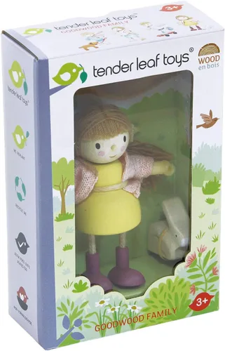 Miniatura 4 de Tender Leaf Toys - La familia Goodwood - Muñeca flexible en miniatura de madera, figura de acción multicultural para casa de muñecas - Fomenta