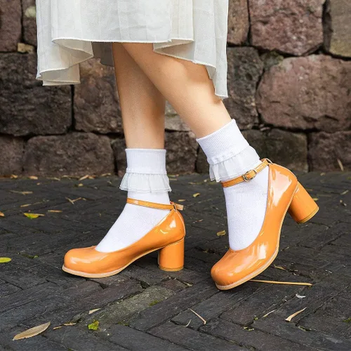 Miniatura 4 de SEMOHOLLI Calcetines de tobillo para mujer calcetines de tobillo con volantes de encaje para mujer moda para damas niñas princesa