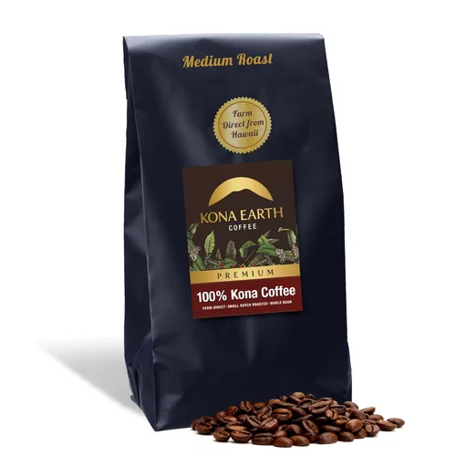 Miniatura 16 de KONA EARTH 100% Café Premium Kona, Tostado Medio Oscuro, Grano Entero (227 gramos) Café auténtico de la granja directa de la Isla Grande de Hawái