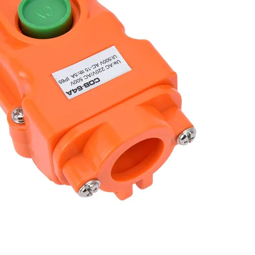 Miniatura 3 de Interruptor de botón de grúa a prueba de lluvia de 10 vías, COB-64A Arriba-Abajo izquierda/Derecha/Delantero/Atrás/Rápido/Lento Naranja Interruptor