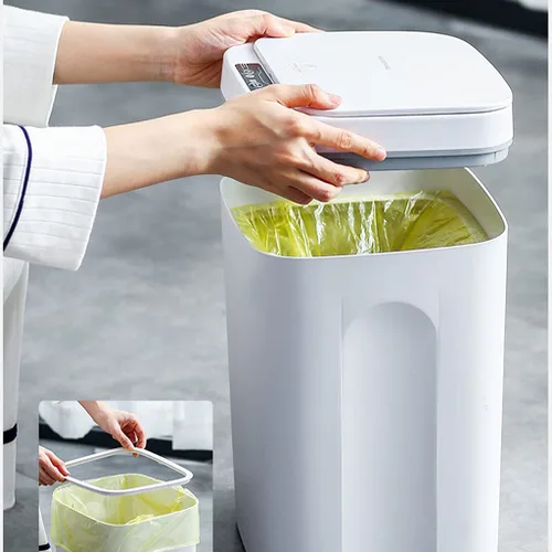 Miniatura 3 de Basurero inteligente, para el hogar, con sensor inteligente, recargable, pequeño, para el hogar, canasta de plástico para oficina, cocina