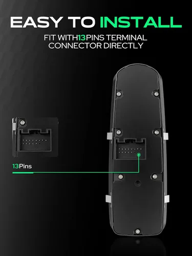 Miniatura 4 de YHTAUTO Interruptor principal de ventana eléctrica de repuesto para Porsche Cayenna 2011-2014, Macan 2015, Panamera 2010-2015, 13 pines