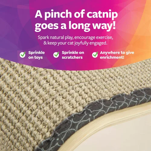 Miniatura 4 de SmartyKat Rascador de gato con rampa de ángulo de sisal, superficie de sisal tejida natural y estructura de madera estable con hierba gatera orgánica