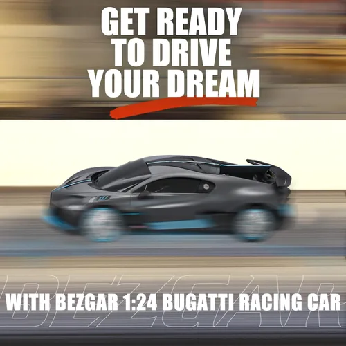 Miniatura 6 de BEZGAR Auto de control remoto Bugatti para niños - 1:24 Autos RC Bugatti con licencia oficial, vehículo de juguete de carreras deportivas Hobby