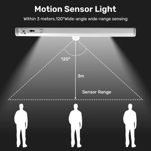 Miniatura 2 de Paquete de 3 luces con sensor de movimiento para pasos de RV, tira de luz con 10 LED alimentada por batería, luz de movimiento activada por sensor
