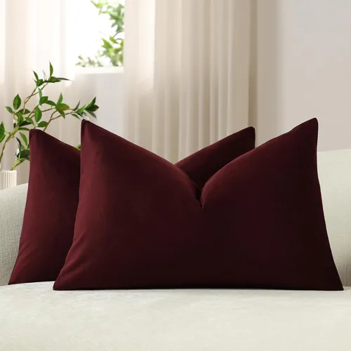 Miniatura 51 de Dezene - 2 fundas decorativas de terciopelo para almohada Hielo de vainilla