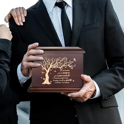 Miniatura 6 de Urnas conmemorativas de cremación para cenizas humanas, hombres y mujeres, caja de urnas de madera y ataúd para cenizas, hombres, mujeres y niños