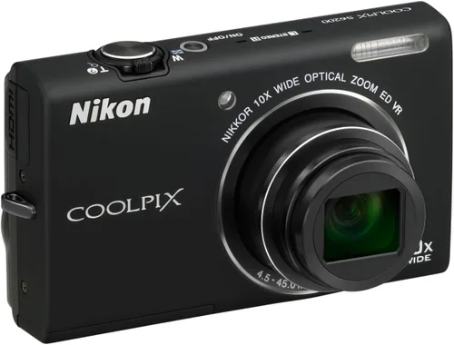 Nikon COOLPIX S6200 cámara digital de 16 megapíxeles con aumento óptico 10x, lente de vidrio NIKKOR ED y video HD 720p (Negro)