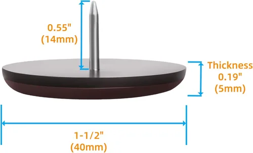 Miniatura 2 de Furniture Glides Sliders-Furnigear PTFE (teflón) para mover patas de silla, deslizadores para alfombras y superficies de madera dura, mueve tus