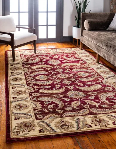 Miniatura 16 de Unique Loom - Colección Voyage - Alfombra redonda tradicional oriental, marrón, Polipropileno, Marrón/Azul Claro