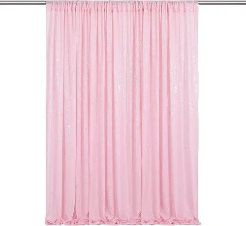 Miniatura 44 de Cortinas de fondo de lentejuelas rosas de 2 piezas, 2 pies x 8 pies, fondo de fotografía, cortina para fiestas con purpurina, fondo de boda, tela