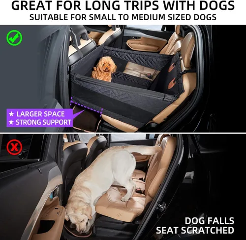 Miniatura 2 de TKYZ Asiento de automóvil mediano para perro, extensor de asiento trasero para perros, funda de asiento grande impermeable para asiento trasero