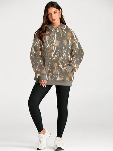 Miniatura 201 de Trendy Queen - Sudaderas extragrandes con capucha para mujer, suéteres de manga larga, sin botones, de vellón, de otoño, ropa de invierno