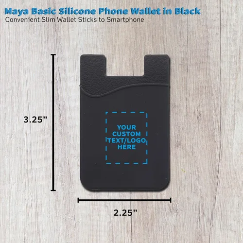 Miniatura 5 de DISCOUNT PROMOS Maya Basic - Juego de carteras de silicona para teléfono 10/50/100 - Texto personalizable, logotipo, adhesivo fuerte