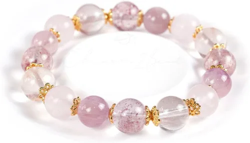 Miniatura 142 de Precious Gemstone Natural Crystal Healing Bracelet, Rutilated Quartz, Moonstone, Quartz Handmade Original Design Bracelet