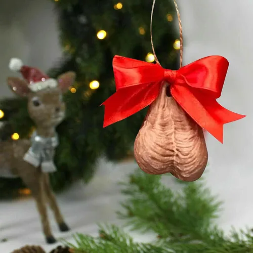 Miniatura 4 de Colgante de Navidad 3D, divertidos adornos de huevo para árbol, decoraciones colgantes hechas a mano para amigos y familiares (A, 1 unidad)