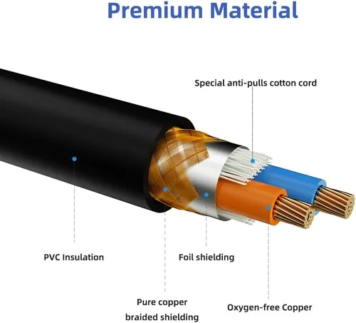 Miniatura 4 de Cable DMX de 3.2 pies / 1m, 10PCS 10 cables DMX de 3 pines, cables DMX, alambres DMX, DMX512 XLR macho a hembra, cable de señal de luz de escenario