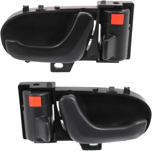 Miniatura 8 de Para Geo Metro 1992 1993 1994 Manija de puerta interior delantera, lado del conductor texturizado negro Con botón de bloqueo de puerta Recorte