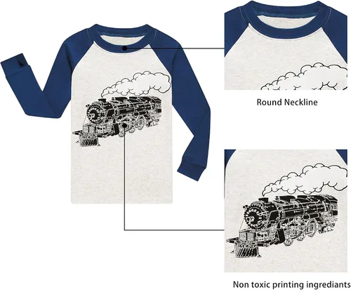 Miniatura 3 de KikizYe Conjunto de pijamas para niños y niñas pequeños, 100% algodón, ropa de dormir
