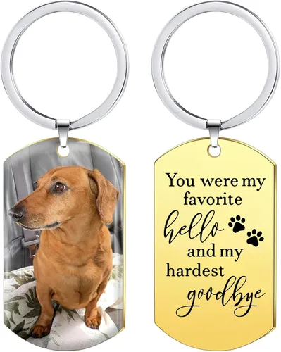 Miniatura 11 de Funnylife Llavero Conmemorativo Personalizado con Foto de Perro de Acero Inoxidable Llavero Personalizado de Memoria de Mascota Regalos
