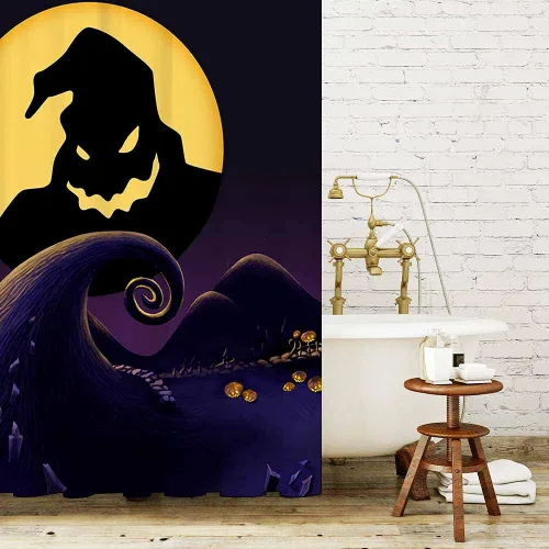 Miniatura 3 de Cortinas de ducha de Halloween de 72 x 72 pulgadas para niños, Halloween, antes de Navidad, decoración de baño de dibujos animados, decoración