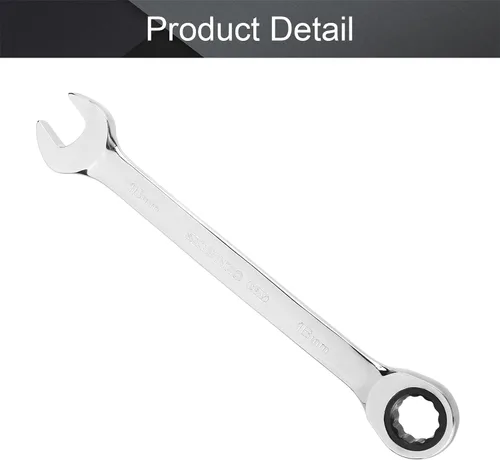 Miniatura 4 de Utoolmart Llave combinada de trinquete, llave combinada de trinquete de extremo abierto de 0.630 in, métrica, construcción de acero al cromo Metal