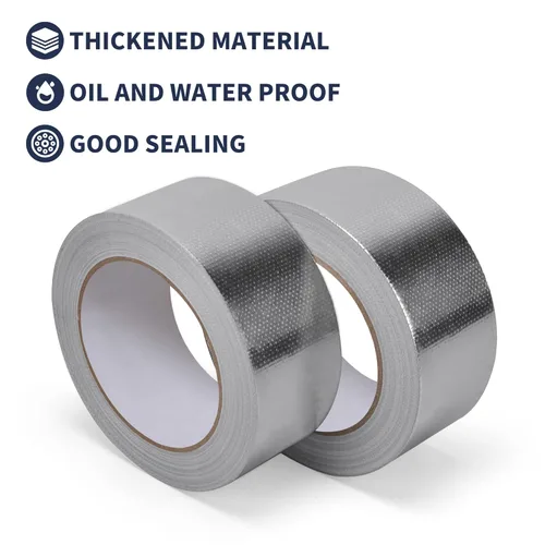 Miniatura 3 de TAPEBEAR Cinta de Protección Térmica de Fibra de Vidrio Aluminizada Cinta Fría 1 pulgada x 65 yardas, Cinta de Barrera Térmica Reflectante
