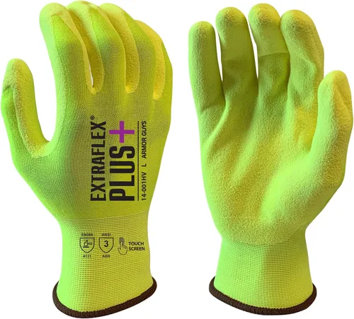 Miniatura 2 de Armor Guys ExtraFlex Plus - Guantes de trabajo protectores con forro de nailon de alta visibilidad, guantes de seguridad resistentes a la abrasión 3