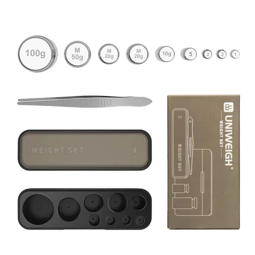 Miniatura 7 de UNIWEIGH Pesos de calibración 7.41 oz, kit de 9 piezas de alta precisión, 0.04 oz 0.07 oz 0.18 oz 0.35 oz 0.71 oz 1.76 oz 3.53 oz con pinzas