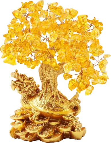 Miniatura 9 de Árbol de dinero de Feng Shui para oficina, mesa de hogar, decoración de Feng Shui, árbol de dinero de cristal para riqueza y buena suerte