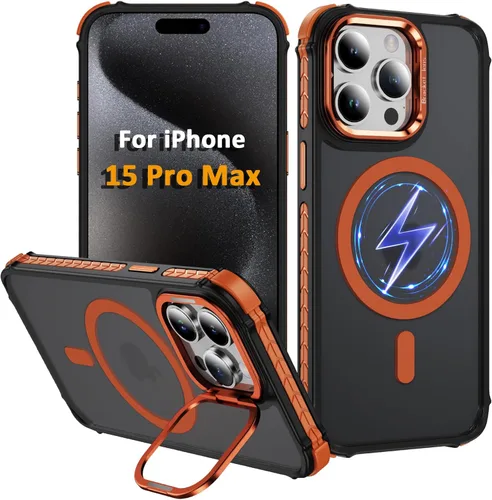 Miniatura 46 de i Phone 13 - Funda para iPhone 14, compatible con carga inalámbrica MagSafe, resistente, a prueba de golpes, soporte ajustable, color rojo mate
