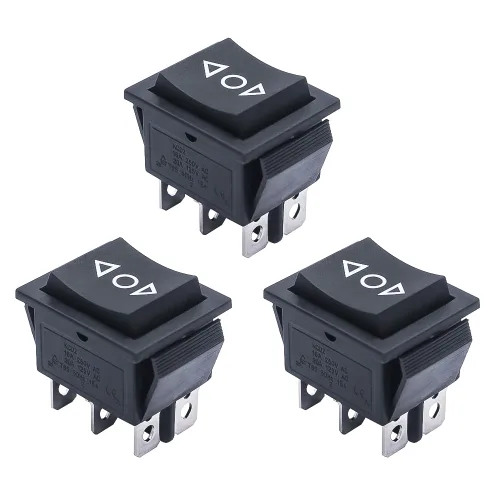 Miniatura 21 de mxuteuk Interruptor basculante momentáneo (ENCENDIDO) - Apagado de palanca DPST Power 4 Pin AC 250V 6A 125V 10A, uso para coche, barco