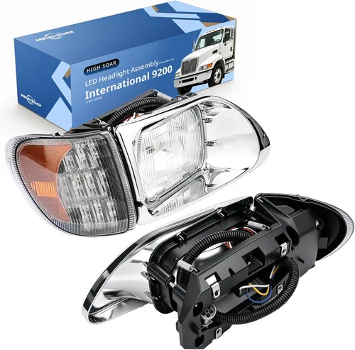 Ensemble de faros LED High Soar para camiones International 9200, 9200i SBA, 5900, 5900i, 5900i SBA, 9400, 9400i, Proyector de señal intermitente de