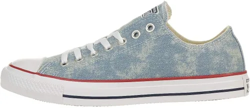 Miniatura 2 de Converse Chuck Taylor All Star OX - Tenis unisex de mezclilla y blanco, talla 8.5 de hombre10.5 de mujer, Blanco