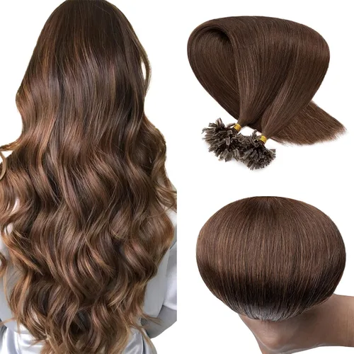 Miniatura 50 de SEGO Extensiones de cabello humano con micro cuentas, extensiones de cabello humano con micro bucle, lacio, natural, fusión fría, 1.76 oz/paquete