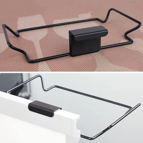 Miniatura 5 de Soporte Grande de Acero Inoxidable para Bolsas de Basura para Puertas y Armarios de Cocina, Negro