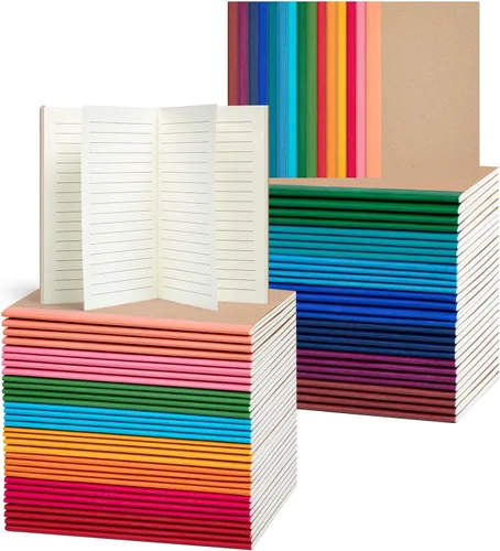 Miniatura 9 de Paquete de 150 mini cuadernos coloridos de bolsillo en blanco, diarios a granel, cuadernos pequeños de 3.5 x 5.5, 30 hojas/60 páginas, mini