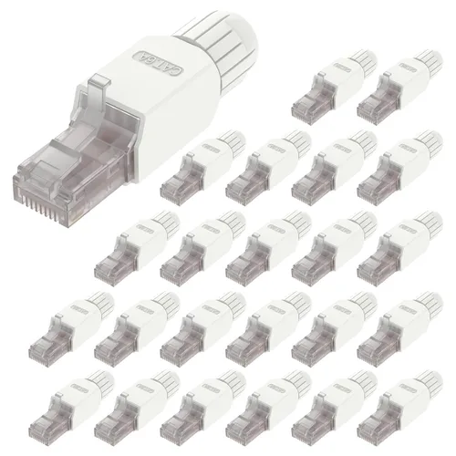 Miniatura 10 de VCELINK Conector RJ45 sin herramientas, enchufe de terminación de campo CAT6, enchufe modular chapado en oro, conector UTP CAT6 sin herramientas