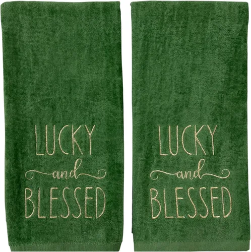 Miniatura 10 de Serafina Home Toallas de mano de baño irlandesas del día de San Patricio: suave y absorbente para invitados de cocina con bordado de trébol verde
