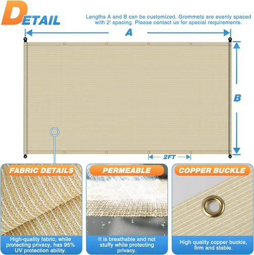 Miniatura 4 de TANG Cubierta de Sombra de Repuesto para Pérgola de 10'x18', Toldo para Patio Terraza Parasol Universal, Tela de Sombra con Ojales para Jardín, Tela