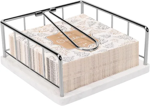 Miniatura 9 de Livabber Servilletero Plano, Almacenamiento de Servilletas de Cocina de Metal con Brazo de Tensión con Peso, Dispensador Rústico de Papel Tissue