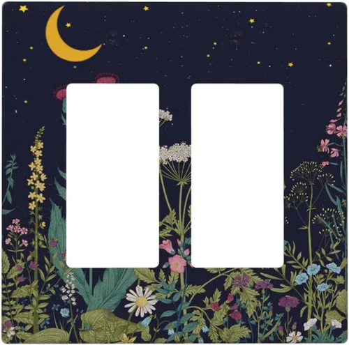 Miniatura 12 de Cubierta de Interruptor de Luz de 1 Gang con Flores Silvestres Bohemias, Hierbas, Floral, Decorativa, Planta Botánica, Naturaleza, Acuarela, Placa