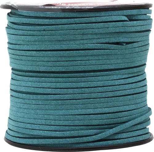 Mandala Crafts Cordones de gamuza sintética, cordones de cuero verde azulado para fabricación de joyas, cordones de cuero de 0.104 in, tiras de
