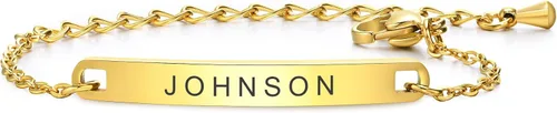 Miniatura 96 de Pulsera de barra para bebé: chapado en oro de 18 quilates, pulsera con placa de identificación personalizada para niños pequeños de mamá, nombre