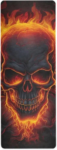 Miniatura 11 de Skull Yoga Mat for Women Men 71" x 26" Non Slip Exercise & Fitness Mat 1mm Thick Workout Mat for Yoga, Pilates, Come with Storage Bag