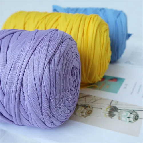 Miniatura 6 de 1 Uds. 8.82 oz 8.1 oz Soild Color Fancy Hilos DIY Bolsa Bolso Alfombra Cojín Algodón Tela Camiseta Hilo Tejer Hilo de Crochet Cesta de Cueva