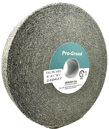 Miniatura 10 de EXL Rueda de Desbarbado - 6" x 1" x 1" 8S Fino - Carburo de Silicio - Rueda para Desbarbado, Acabado y Pulido de Metal - Convoluta - 09549-1 Pack