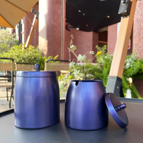 Miniatura 7 de Cenicero, Cenicero Grande para Exteriores con Tapa, Cenicero para Patio Exterior, de Acero Inoxidable, Resistente al Viento, Sin Humo, para Balcón